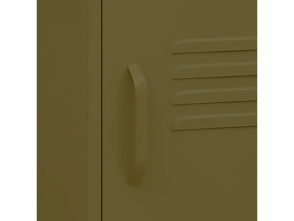 Mesita de noche | Mesilla de noche acero verde oliva 35x35x51 cm