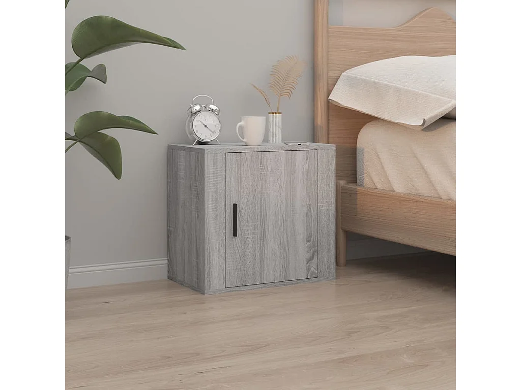Mesitas de noche | Mesilla de noche de pared 2 uds gris Sonoma 50x30x47 cm