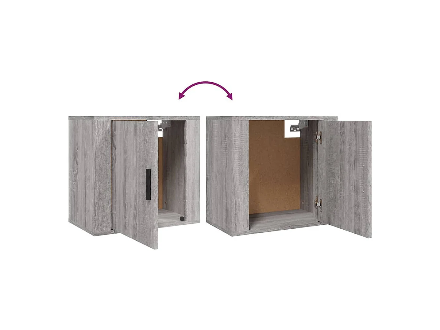 Mesitas de noche | Mesilla de noche de pared 2 uds gris Sonoma 50x30x47 cm