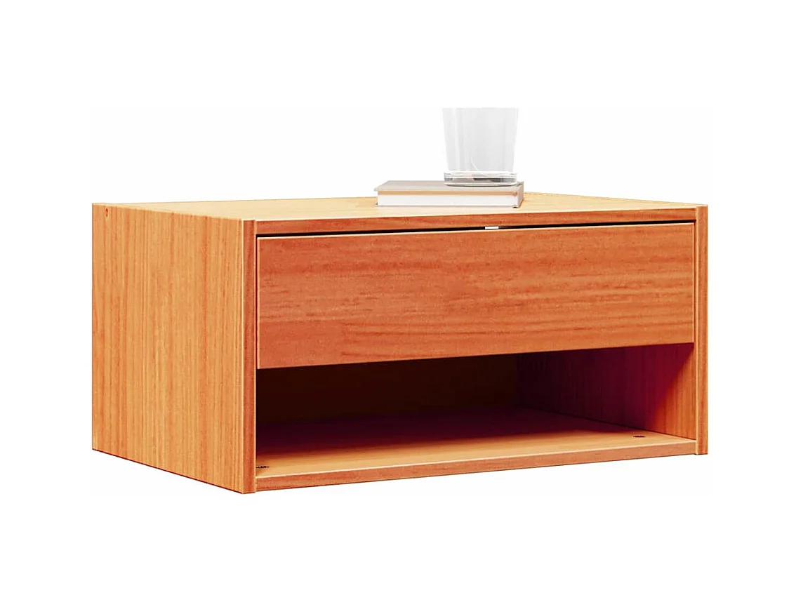 Mesa de Noche | Mesa auxiliar con cajón 2 uds. Marrón cera 50x32.5x24 cm