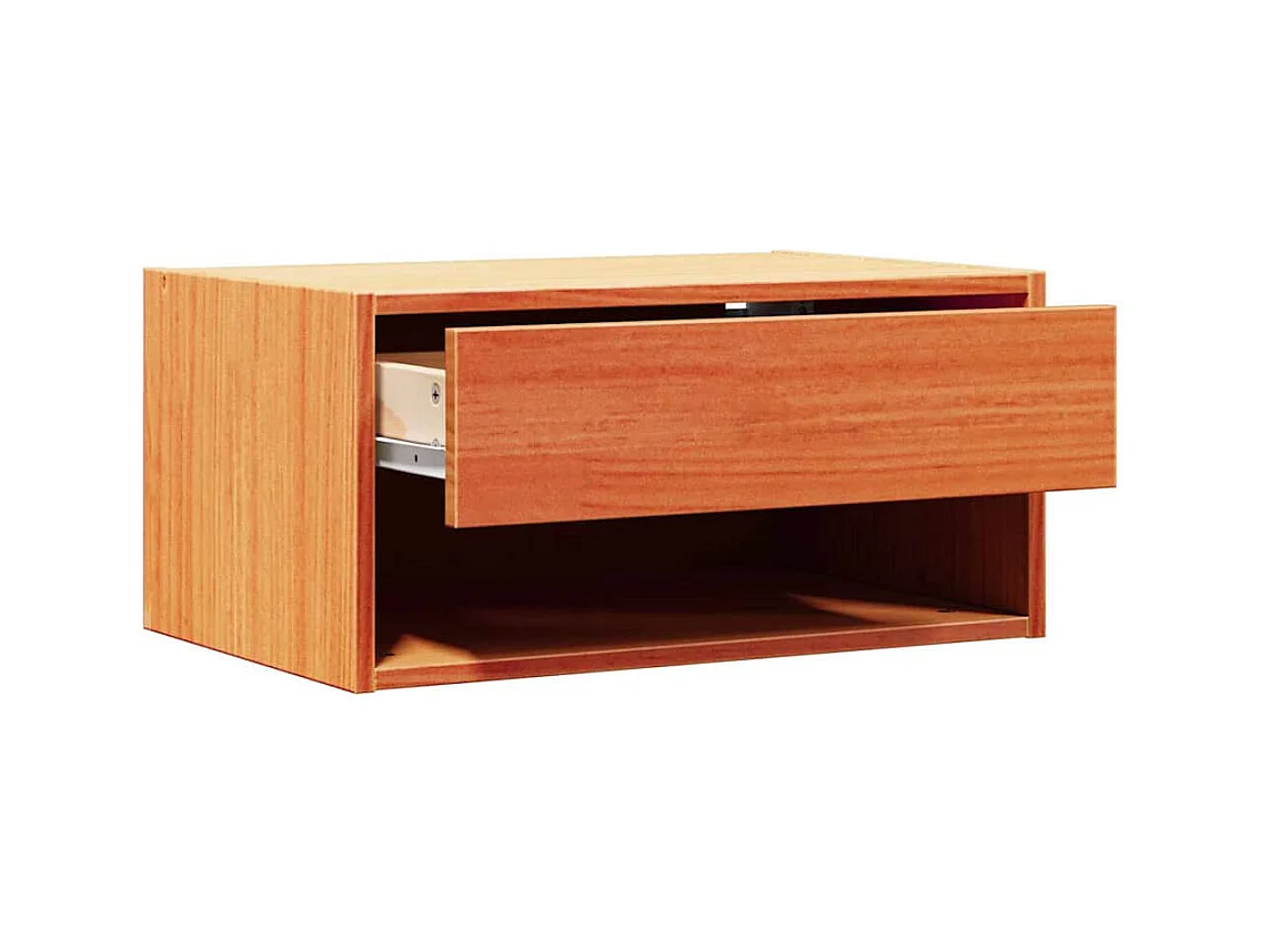 Mesa de Noche | Mesa auxiliar con cajón 2 uds. Marrón cera 50x32.5x24 cm