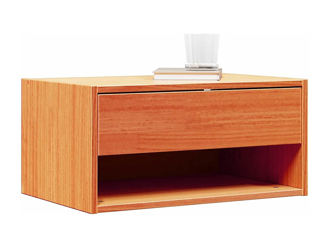 Mesa de Noche | Mesa auxiliar con cajón 2 uds. Marrón cera 50x32.5x24 cm