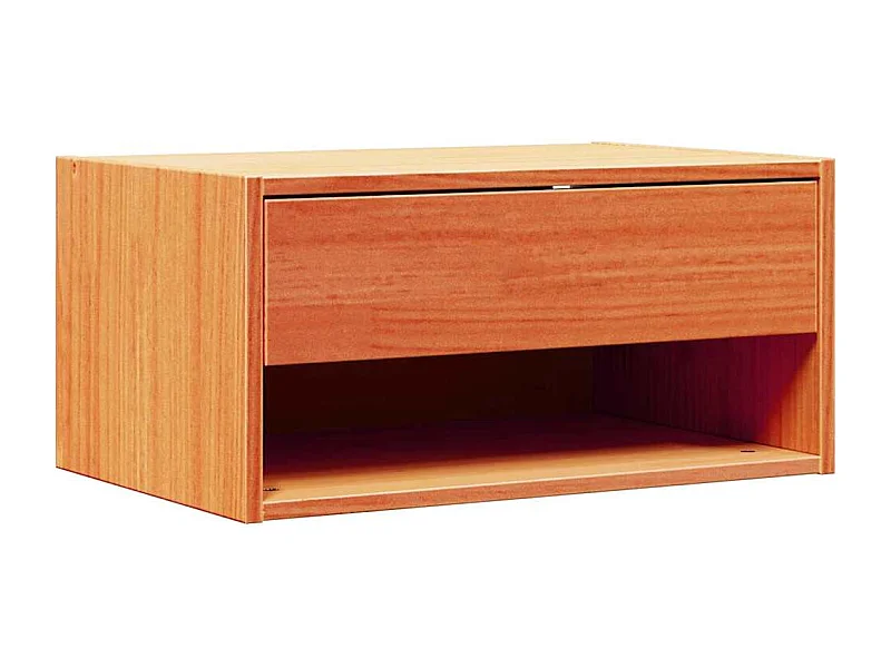 Mesa de Noche | Mesa auxiliar con cajón 2 uds. Marrón cera 50x32.5x24 cm