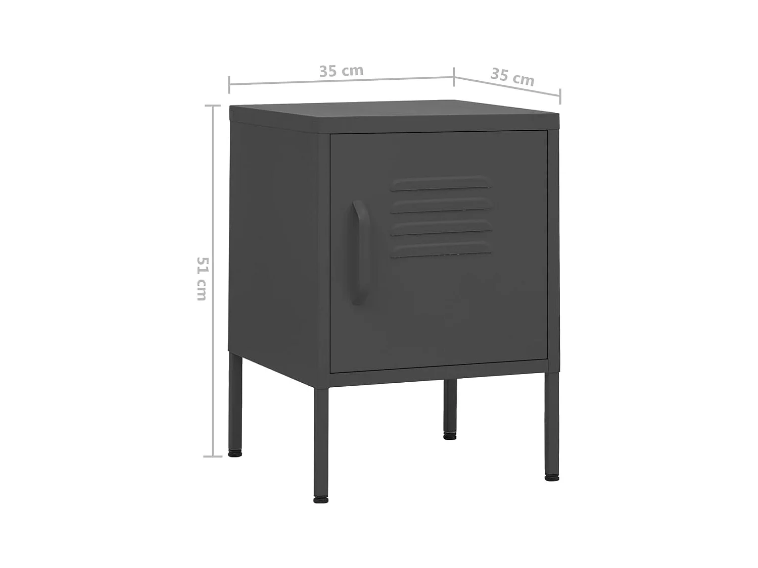 Table de chevet-Table d'appoint Anthracite 35x35x51 cm Acier