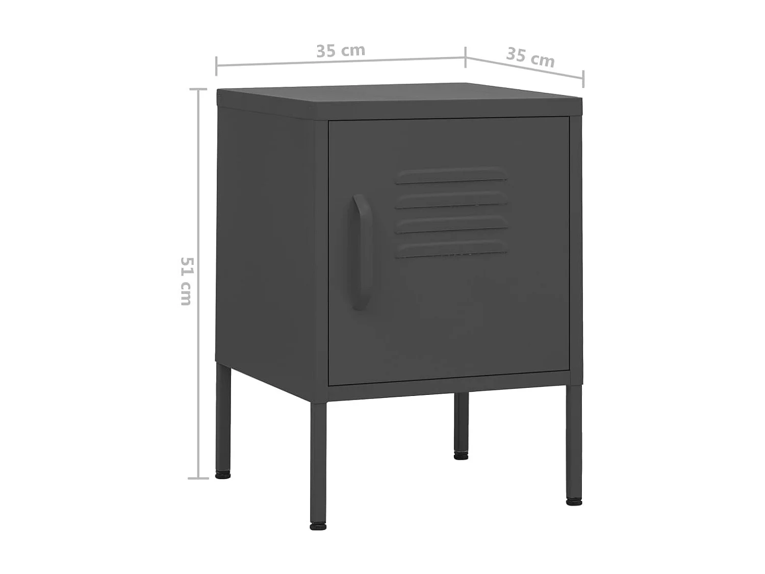 Nachttisch-Beistelltisch Anthrazit 35x35x51 cm Stahl SHL1071