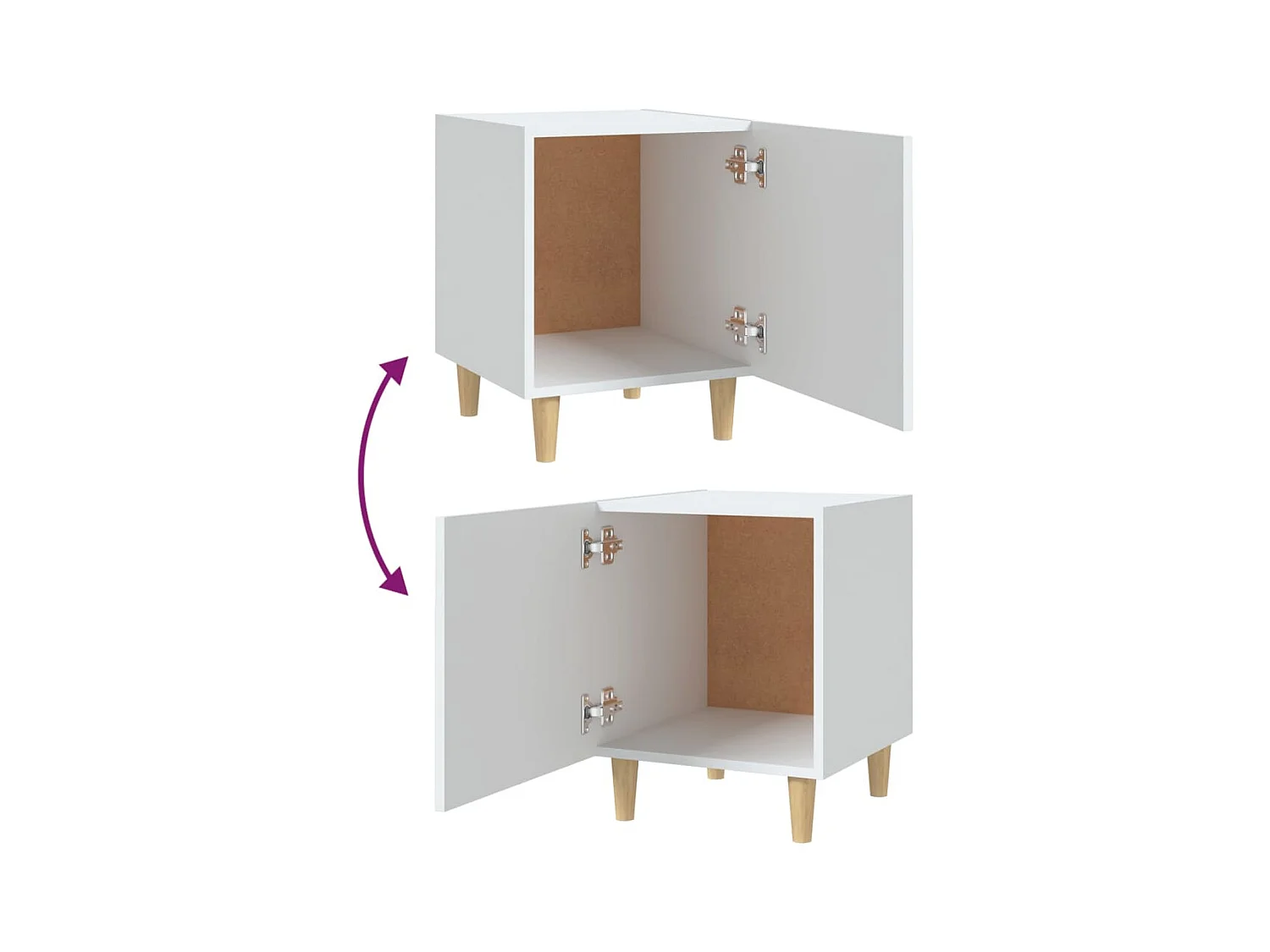 Mesita de noche | Mesilla de noche madera contrachapada blanco