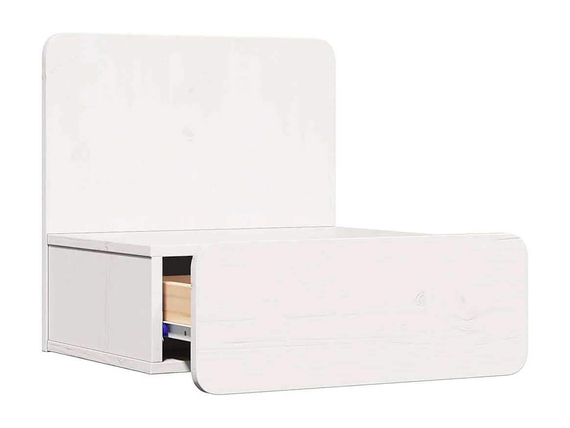 Mesa de Noche | Mesa auxiliar Blanco 44x32.5x40 cm Madera maciza de pino