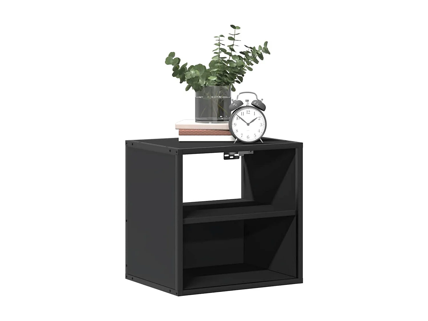 Nachttisch hängend 2er Set | Wand-Nachttische Schwarz 40x31x39,5 cm SHL17474