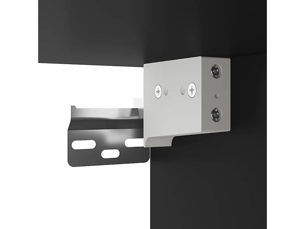 Nachttisch hängend 2er Set | Wand-Nachttische Schwarz 40x31x39,5 cm SHL17474