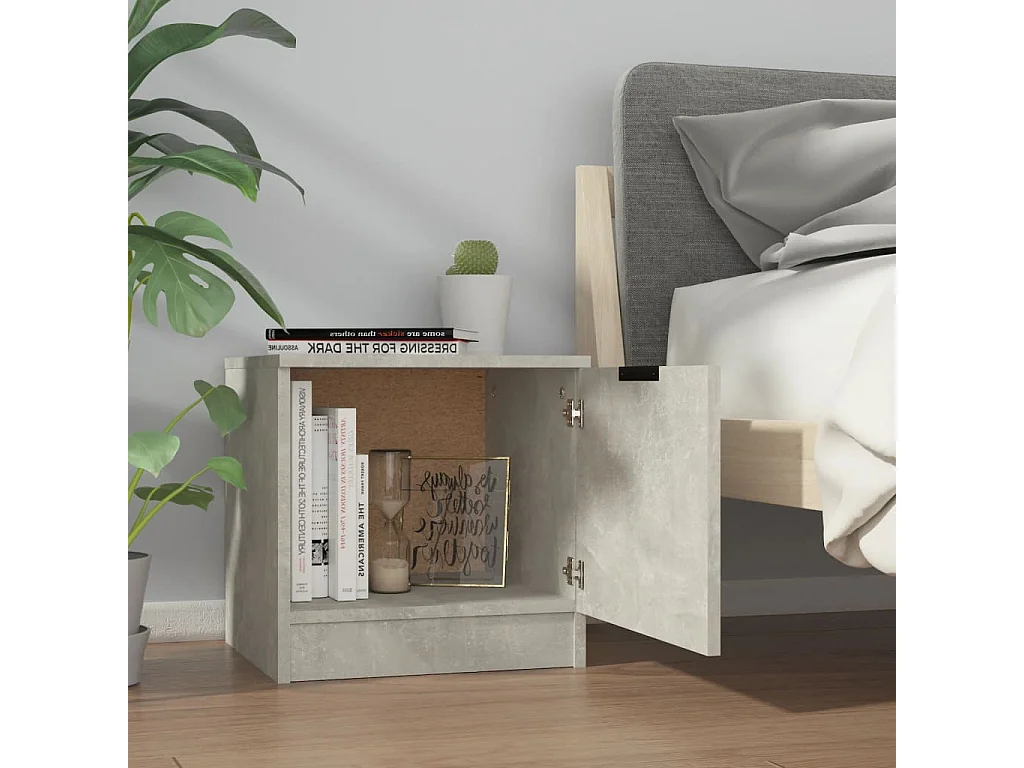 Nachttisch 2er Set-Beistelltisch Betongrau 40x39x40 cm SHL38544