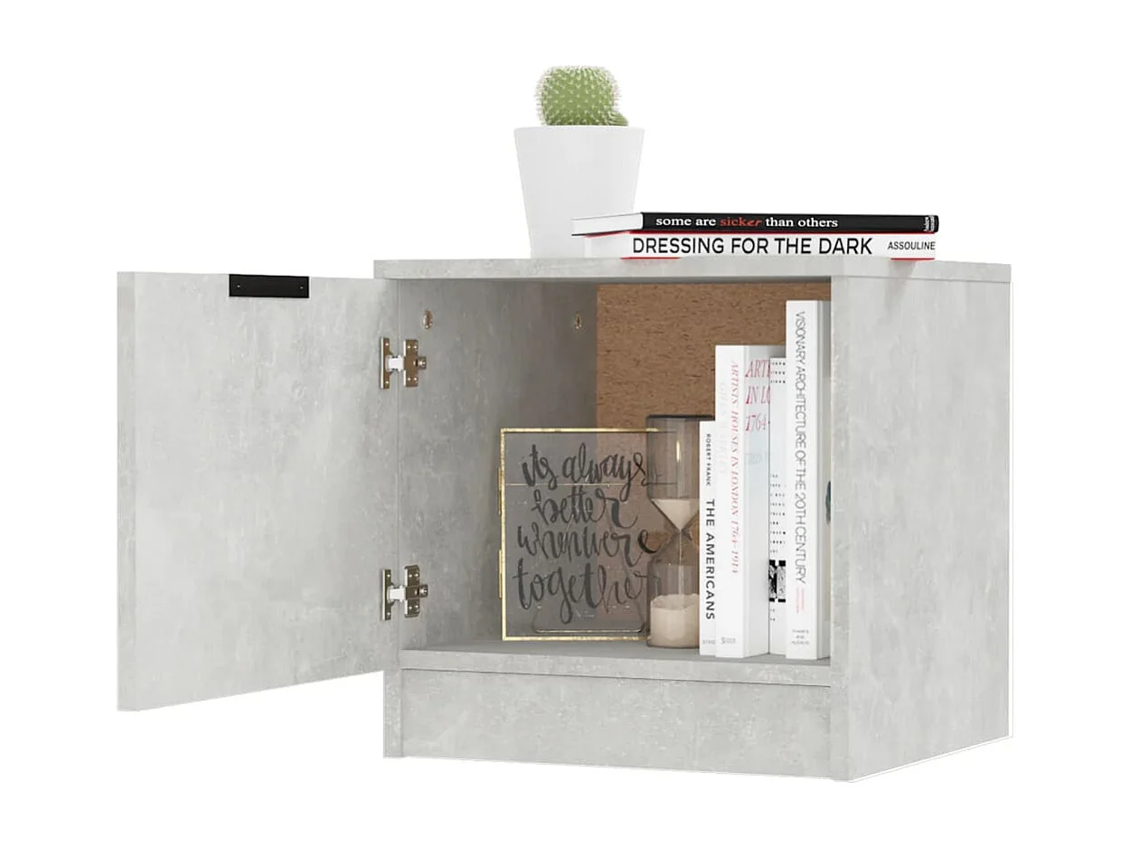 Nachttisch 2er Set-Beistelltisch Betongrau 40x39x40 cm SHL38544