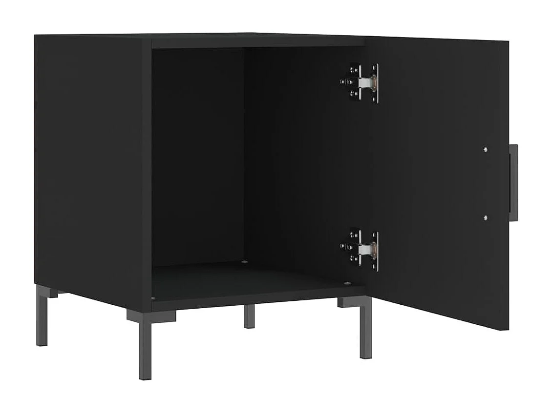 Mesitas de noche | Mesilla de noche 2 uds madera de ingeniería negro 40x40x50 cm