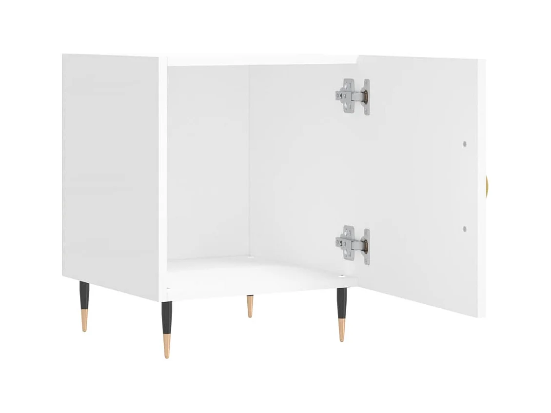 Lot de 2 Tables de chevet Étroite avec Étagère de rangement blanc 40x40x50 cm bois d’ingénierie