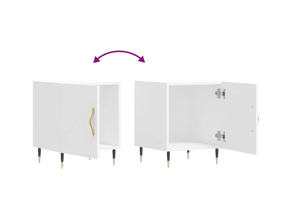 Mesitas de noche | Mesilla de noche 2 uds madera de ingeniería blanco 40x40x50 cm