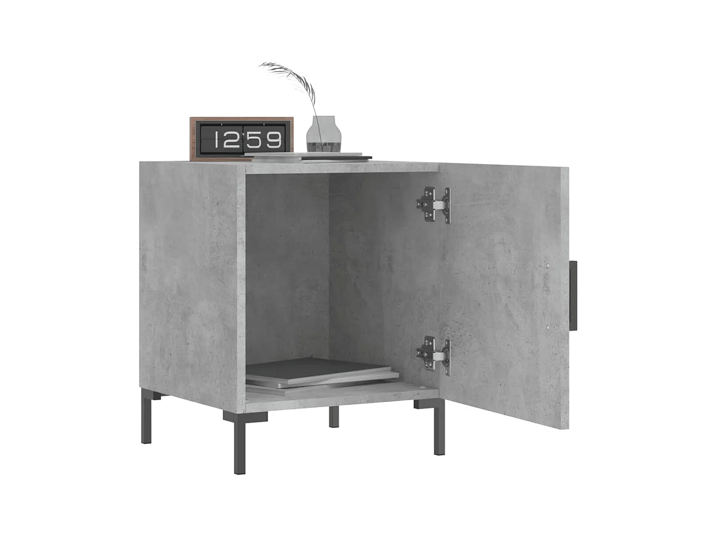 Mesitas de noche | Mesilla de noche 2 uds madera ingeniería gris hormigón 40x40x50 cm