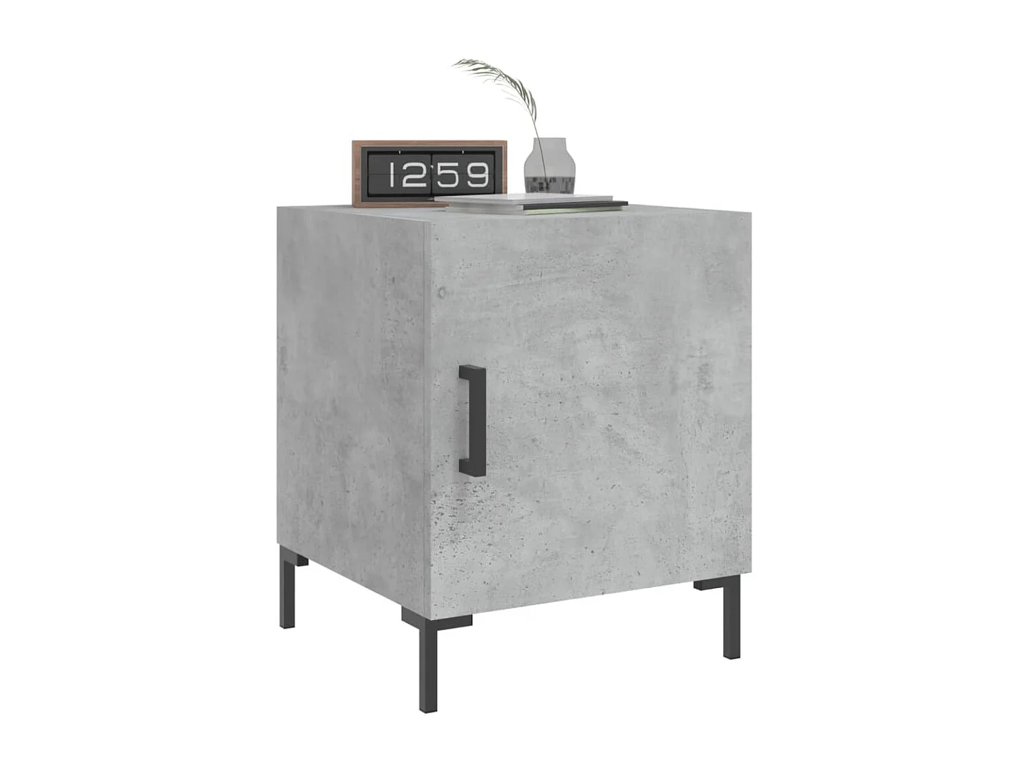 Nachttisch 2er Set-Beistelltisch-Nachttischkommode Betongrau 40x40x50 cm Holzwerkstoff SHL22169