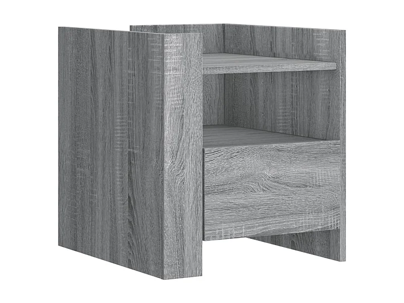 Table de chevet-Table d'appoint Compartiments ouverts sonoma gris 45x50x50 cm bois d'ingénierie