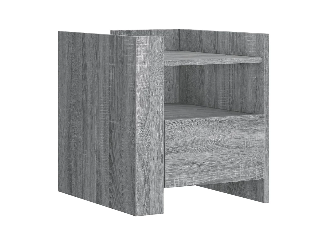 Mesita de noche | Mesilla de noche madera de ingeniería gris Sonoma 45x50x50 cm