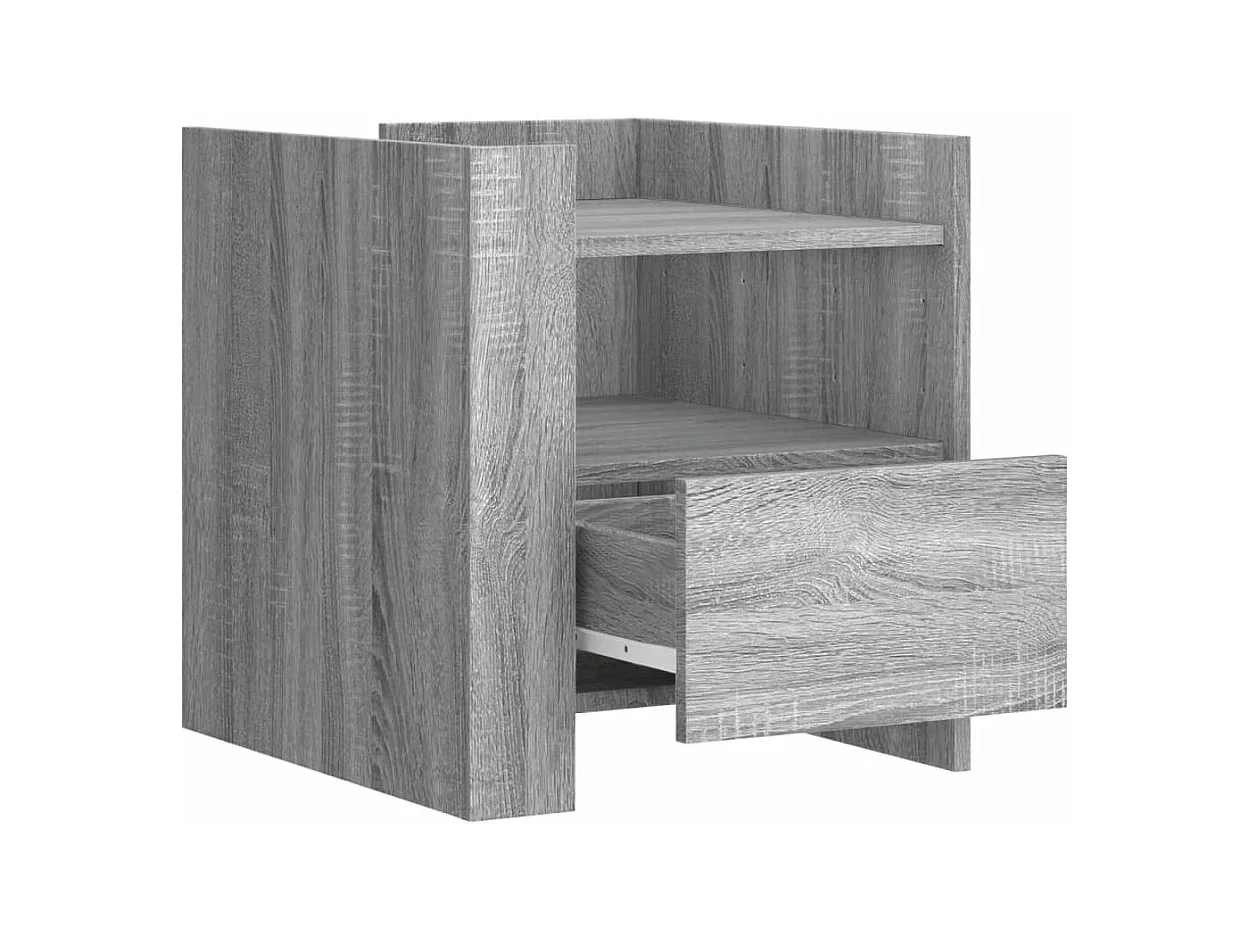 Mesita de noche | Mesilla de noche madera de ingeniería gris Sonoma 45x50x50 cm