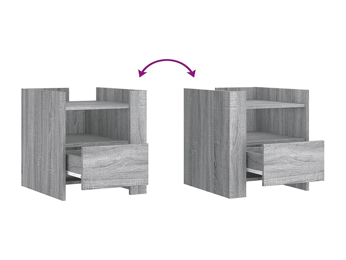 Nachttisch-Beistelltisch Grau Sonoma 45x50x50 cm Holzwerkstoff SHL81673
