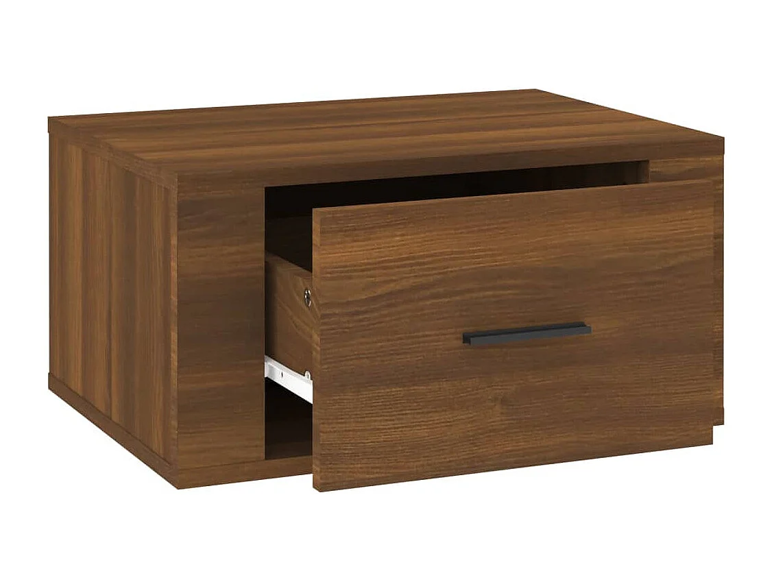 Lot de 2 Tables de chevet flottantes Chêne marron 50x36x25 cm