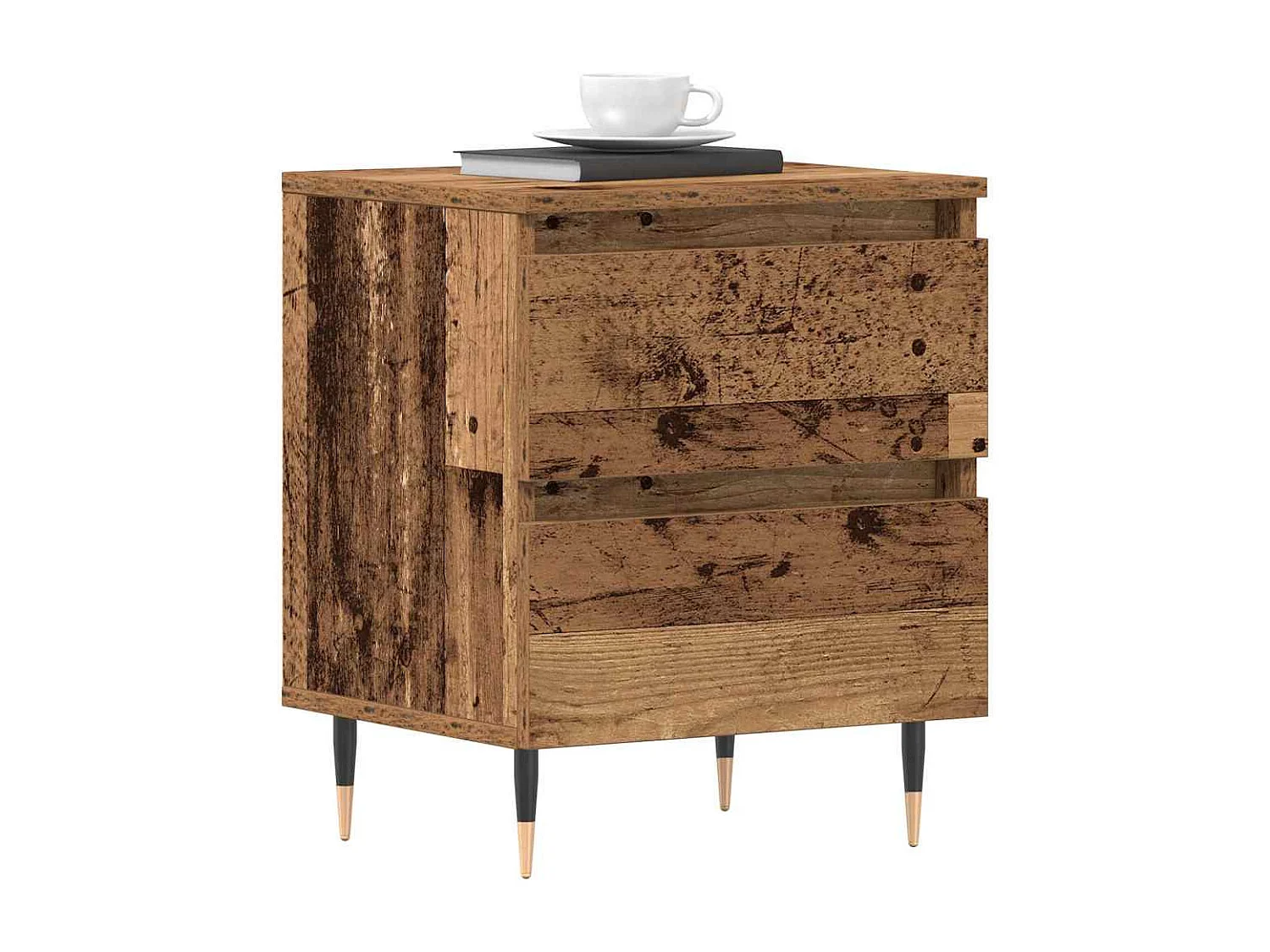 Mesita de Noche | Armario de Noche con cajón Madera vieja 40x35x50 cm