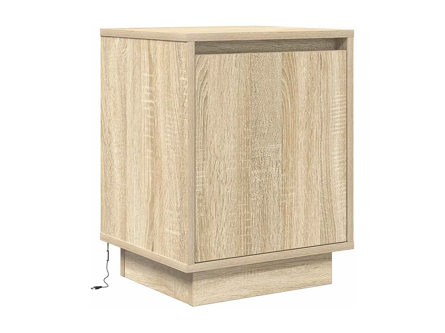 Mesillas de noche | Mesita de noche con luces LED 2 uds roble sonoma 38x34x50 cm