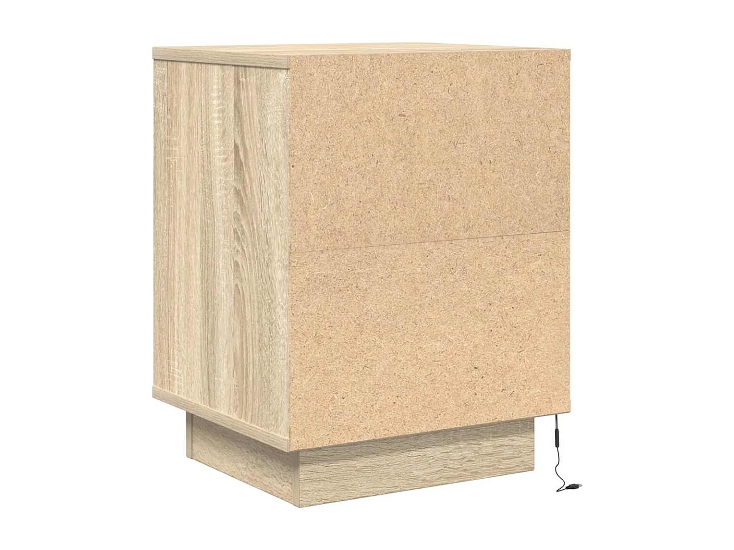Nachttische mit LED-Leuchten 2er Set | Beistelltisch Sonoma-Eiche 38x34x50 cm SHL66185