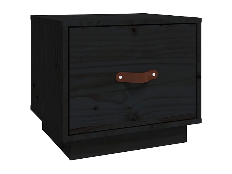 Mesita de noche | Mesilla de noche madera maciza de pino negro 40x34x35 cm