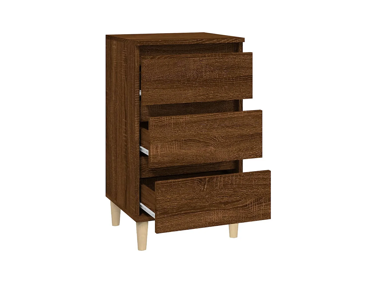 Mesita de noche | Mesilla de noche madera contrachapada roble marrón 40x35x70 cm