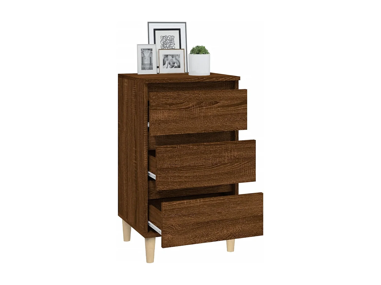 Nachttisch-Beistelltisch Braun Eichen-Optik 40x35x70 cm Holzwerkstoff SHL60852