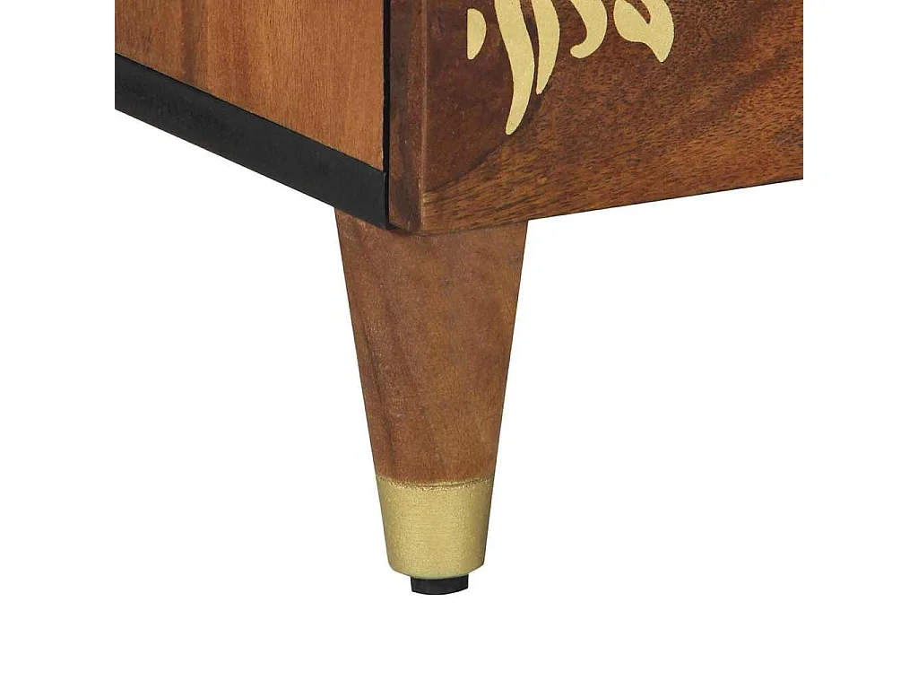 Nachttisch-Beistelltisch Honigbraun 50 x 33 x 62 cm Massivholz Mango SHL53556