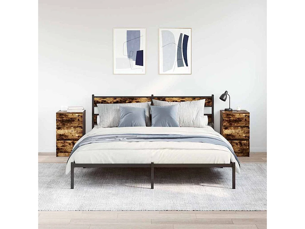 Nachttische mit 3 Schubladen 2 Stk. Räuchereiche 39x35x65 cm SHL95307