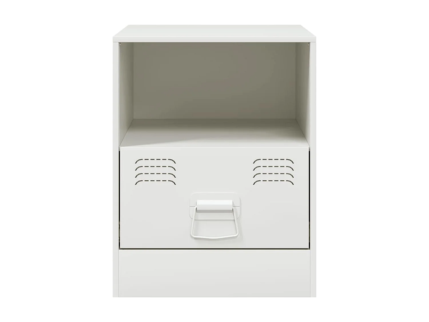 Nachttisch-Beistelltisch-Nachtschrank Weiß 34,5x39x44 cm Stahl SHL55578