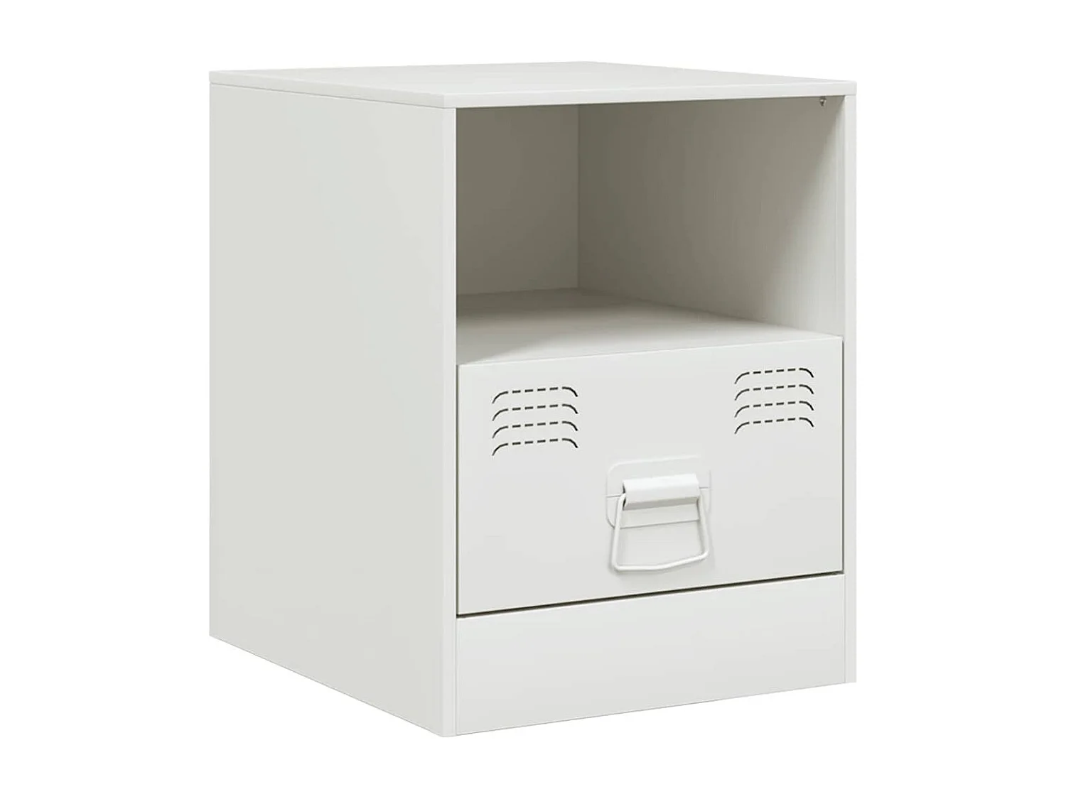 Nachttisch-Beistelltisch-Nachtschrank Weiß 34,5x39x44 cm Stahl SHL55578