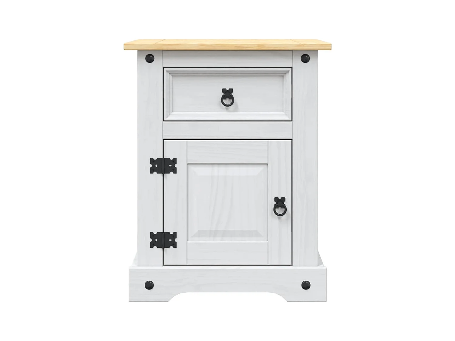 Mesita de noche | Mesilla de noche Corona Range pino mexicano blanco 53x39x67 cm