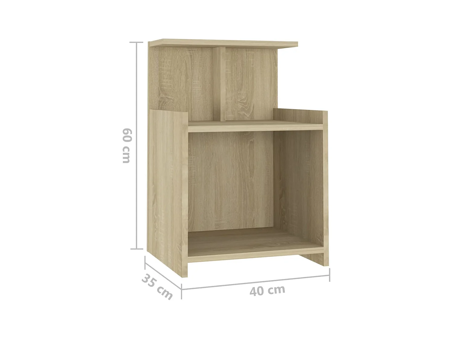 Mesitas de noche | Mesilla de noche 2 uds contrachapada roble Sonoma 40x35x60 cm