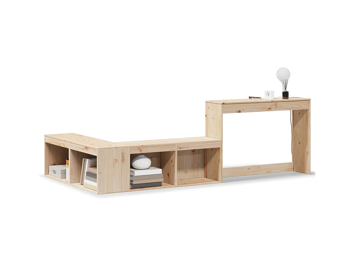 Table de chevet avec bureau 232x122x75 cm bois de pin massif