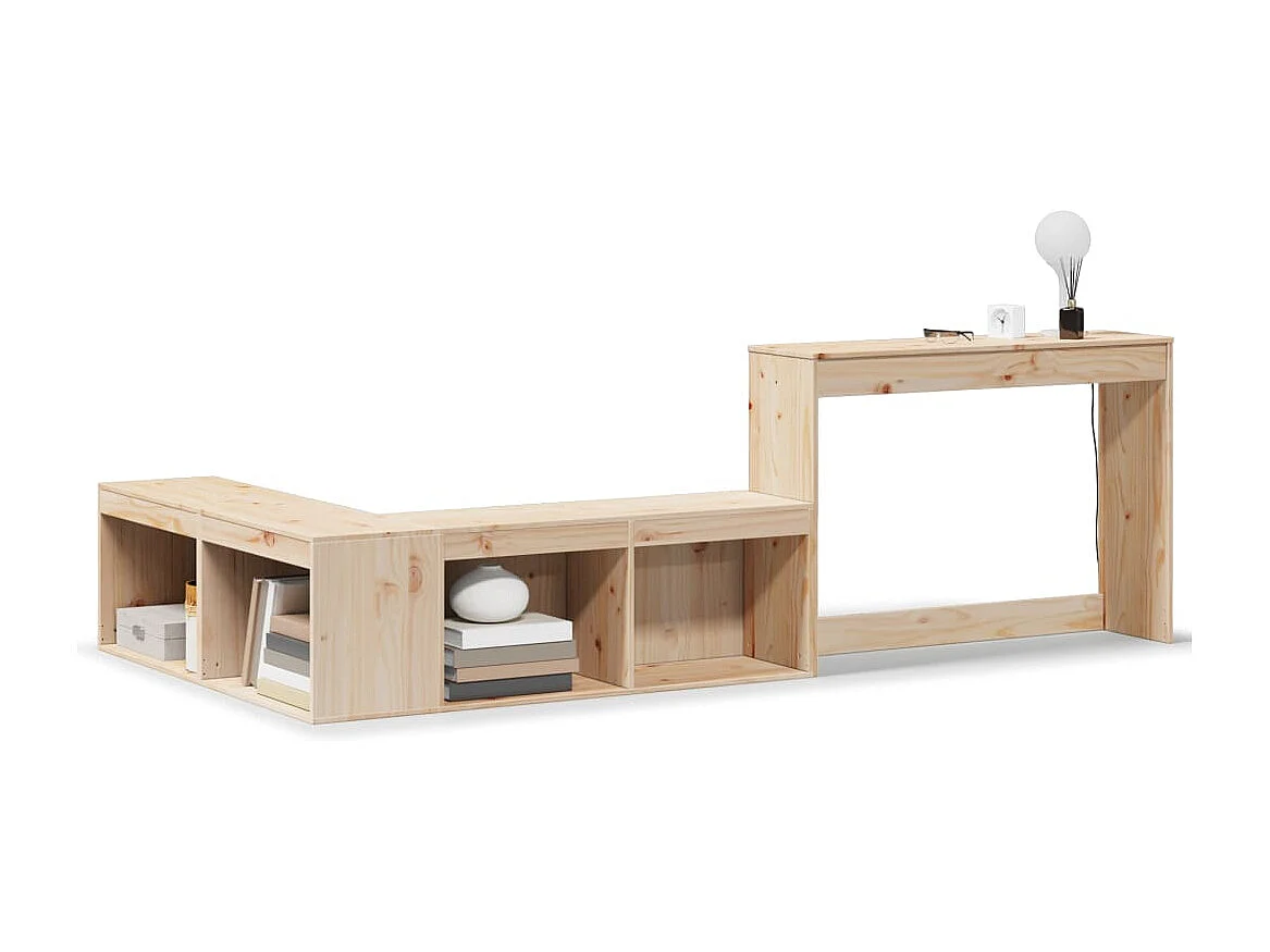 Table de chevet avec bureau 232x122x75 cm bois de pin massif