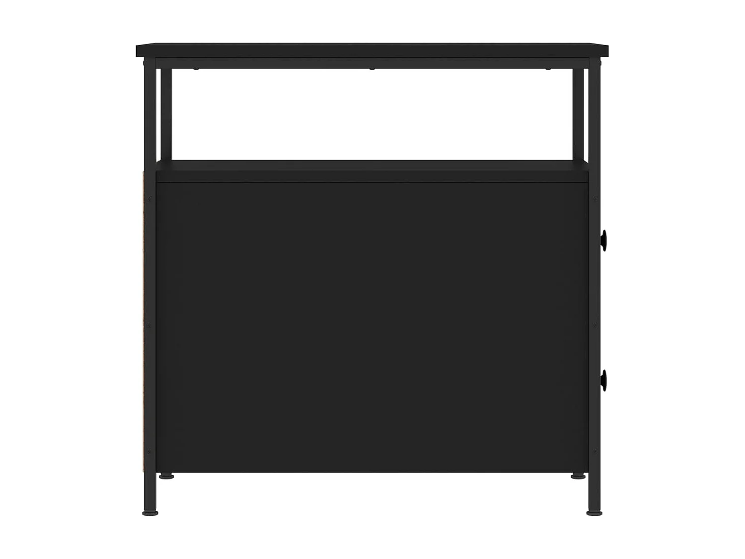 Nachttisch 2er Set-Beistelltisch-Nachttischkommode Schwarz 30x60x60 cm Holzwerkstoff SHL83292