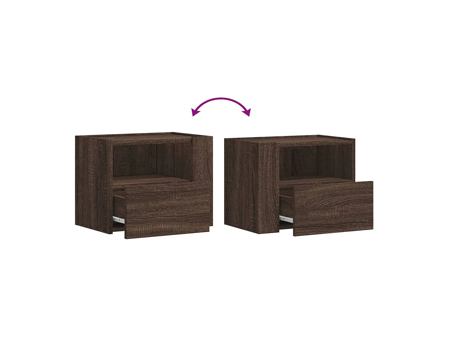 Tables de chevet murales 2 pcs chêne marron 45x30x35 cm