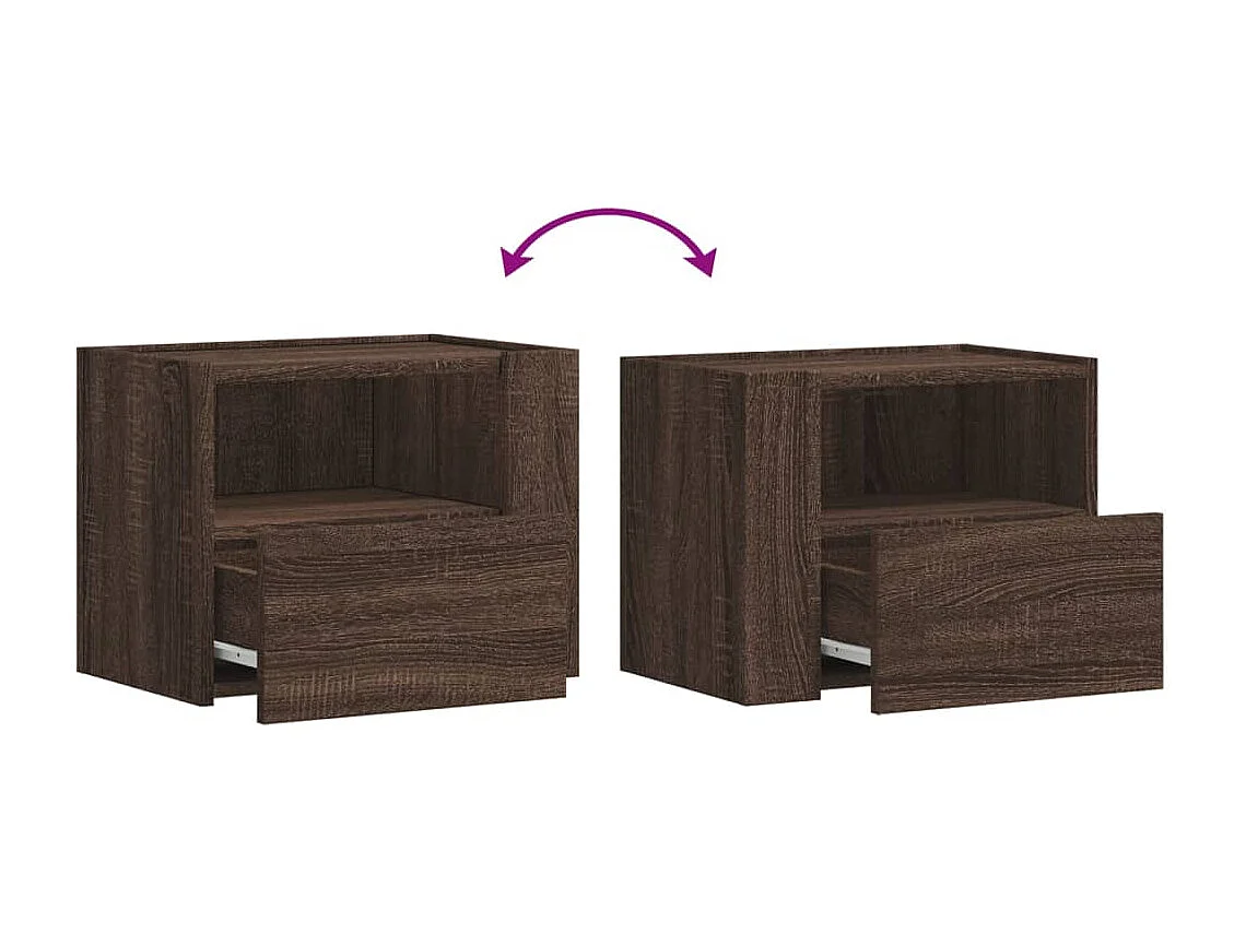 Tables de chevet murales 2 pcs chêne marron 45x30x35 cm