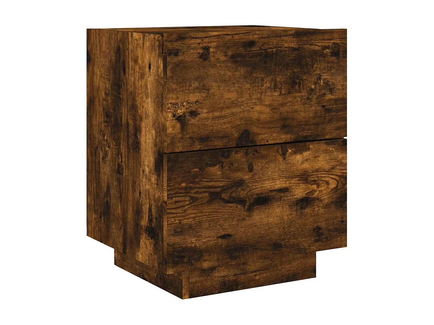 Nachttische mit LED-Leuchten 2er Set | Beistelltisch Räuchereiche Holzwerkstoff SHL61138