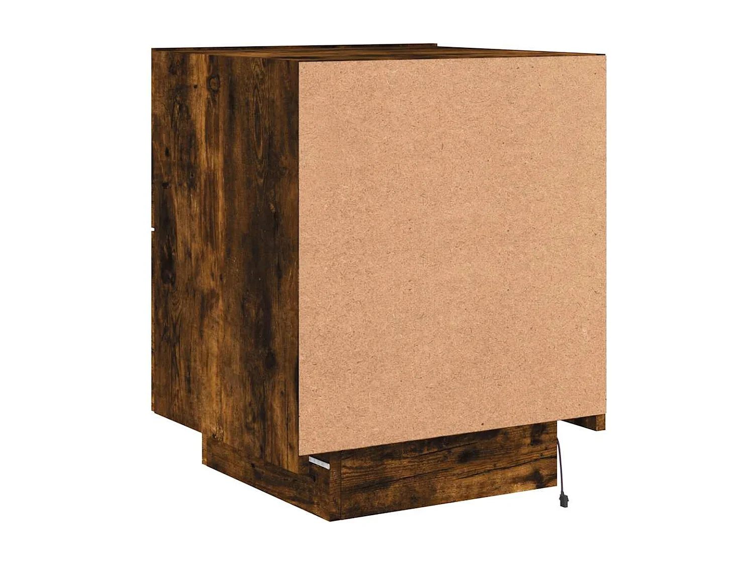 Nachttische mit LED-Leuchten 2er Set | Beistelltisch Räuchereiche Holzwerkstoff SHL61138