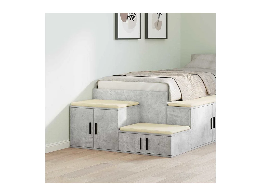 Table de chevet-Table d'appoint-Table de nuit Gris béton 108x41x40 cm