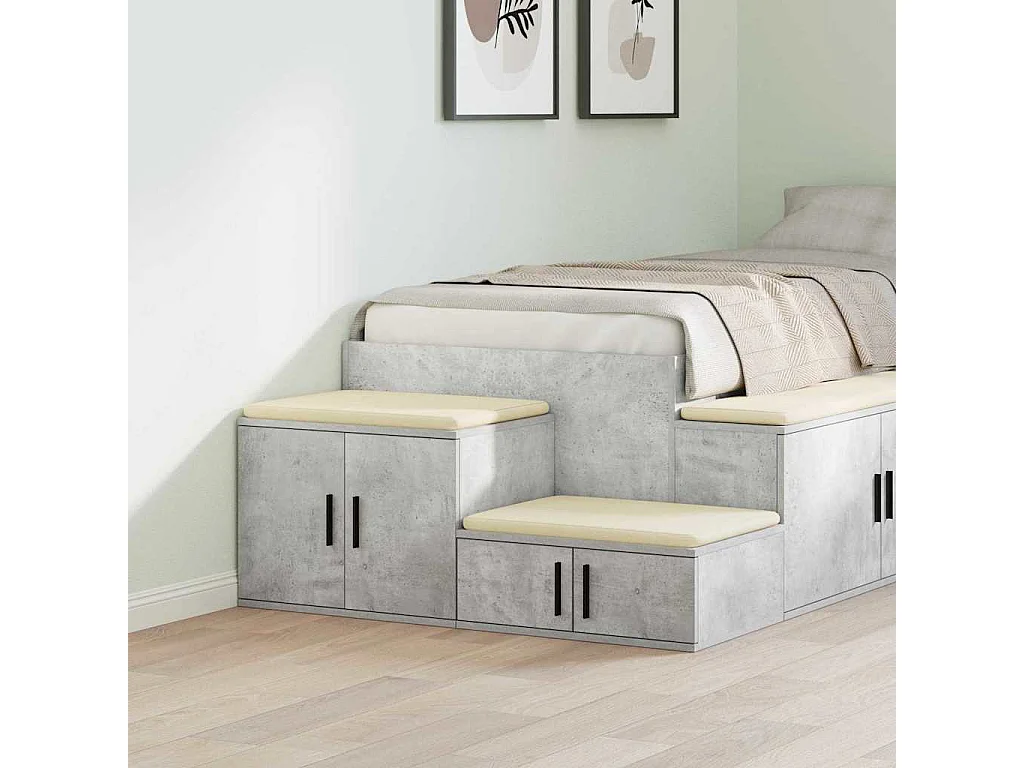 Table de chevet-Table d'appoint-Table de nuit Gris béton 108x41x40 cm