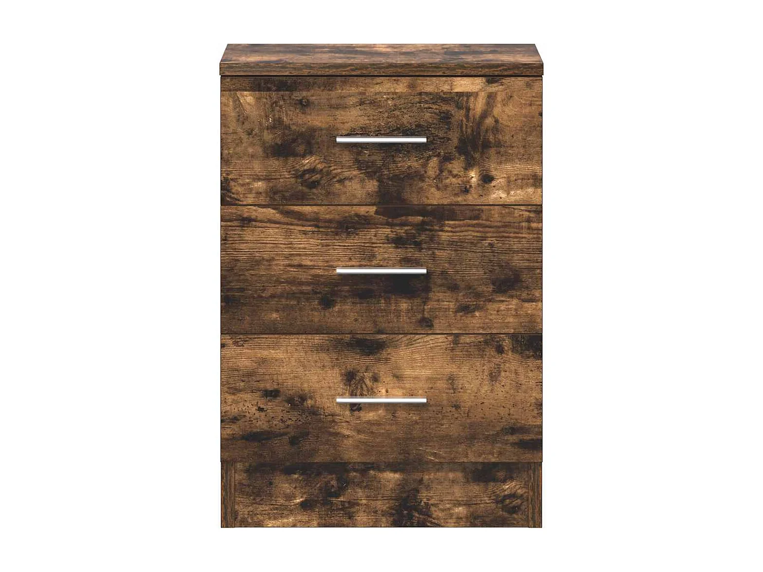 Nachttisch 2er Set-Beistelltisch-Nachttischkommode Räuchereiche 38x35x56 cm Holzwerkstoff SHL95453