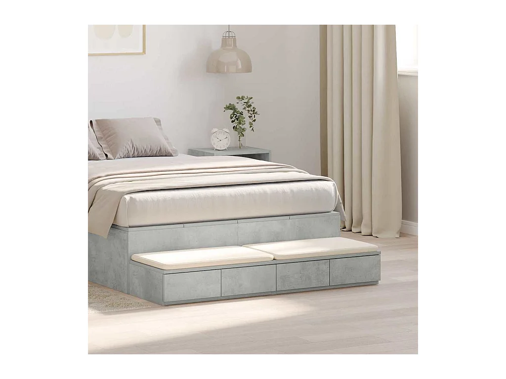 Cajones de cama con cajón Gris hormigón 120x36.5x16.5 cm