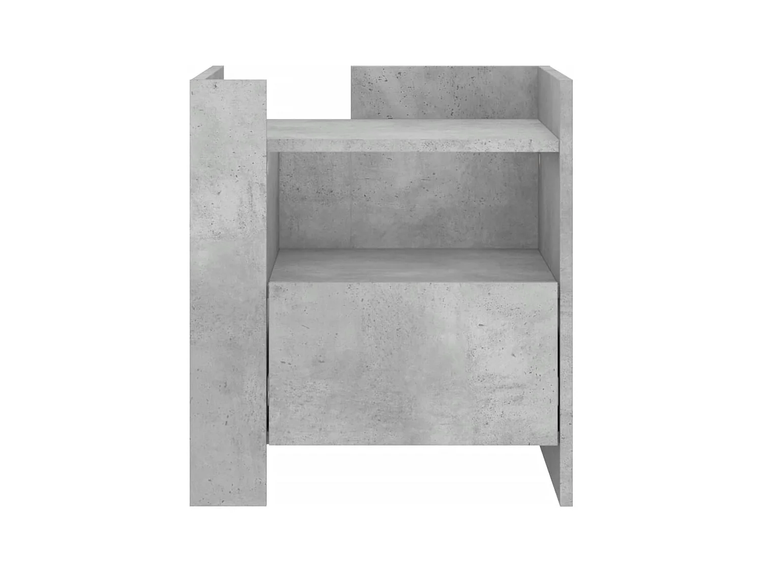 Table de chevet-Table d'appoint Compartiments ouverts gris béton 45x50x50 cm bois d’ingénierie