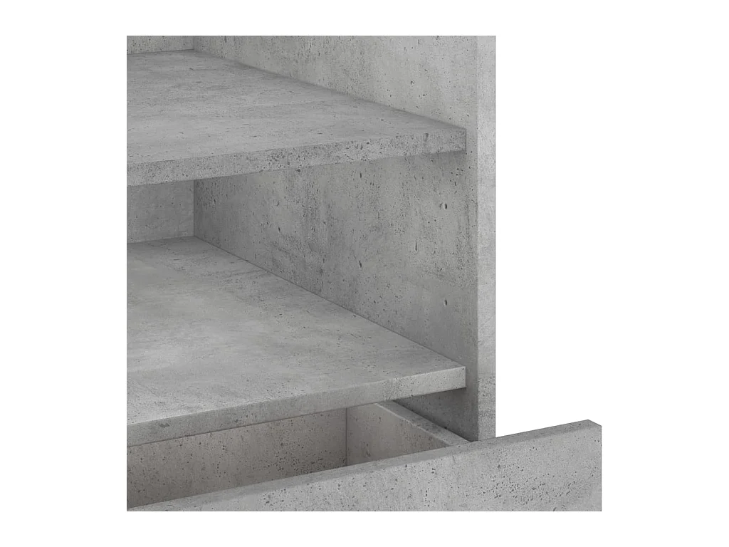 Table de chevet-Table d'appoint Compartiments ouverts gris béton 45x50x50 cm bois d’ingénierie